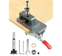 QWORK® Hinge Jig 35mm Hole Opener, Cabinet Hinge Jig Drilling Hole Puncher, Drill Guide Locator for Door Concealed Installation