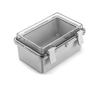 QWORK Junction Box Universal Project Enclosure, ABS/PC Alloy Waterproof IP65 Electrical Box Hinged Shell w PC Transparent Cover with Lock 150mm x 100mm x 70mm