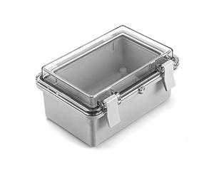 QWORK Junction Box Universal Project Enclosure, ABS/PC Alloy Waterproof IP65 Electrical Box Hinged Shell w PC Transparent Cover with Lock 150mm x 100mm x 70mm