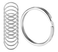 QWORK Key Ring, 100 Pack 1 Inch / 25mm Large Open Key Ring - Sturdy Key Chain Ring for Keychain and Crafts