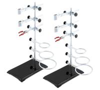 QWORK Laboratory Grade Metalware Set, 2 Pack Lab Support Stand Set with Iron Clamp Holder, Flask Clamp, and Condenser Stand