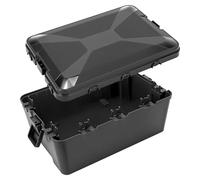QWORK® Large Outdoor Electrical Box - IP54 Waterproof - 32x21x13cm (12.6"x8.4"x5.2") - Socket Box Extension Lead Enclosure made of Heavy-Duty Reinforced PP