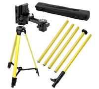 QWORK Laser Level Pole, 12 Ft./3.7M Adjustable Telescoping Laser Pole with Tripod, 1/4-Inch by 20-Inch Mount, Includes 5/8"-11 Adapter