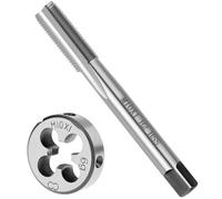 QWORK® M10 x 1mm Metric Thread Tap, HSS Tap and Round Die Set
