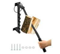 QWORK® Manual Wood Splitter, Carbon Steel Wall Mounted Wood Splitter, Suitable for Outdoor, Home, Camping