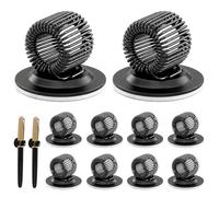 QWORK® Metal Pen Holder 10 Pack, Black Adjustable Spring Loop Pen Clip - Self Adhesive Pencil Organiser for Notebooks, Clipboards, Whiteboards & Fridges - Heavy Duty Stationery Accessories