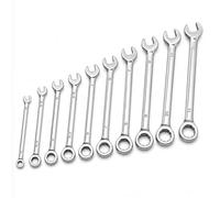 QWORK Mini Wrench Set, 10-Piece Metric 4mm-11mm Combination Spanners with Storage Pouch and Chain Ring - Heavy Duty Alloy Steel for Automotive, Industrial and Precise Home Repairs