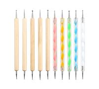 QWORK® Nail Dotting Pen, Dotting Painting Pen, Polish Carving Tool, Dotting Tools Set for Nail Art, Embossing Pattern, Clay Sculpting,10PCS
