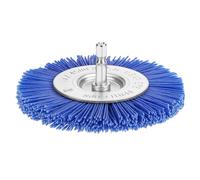 QWORK Nylon Disc Brush Diameter 100 mm, Grain 180, Hexagonal Shaft 1/4 Inch for Efficient Polishing and Grinding