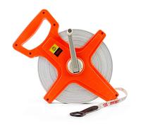 QWORK Open Reel Tape Measure, Fibreglass Surveyors Tape, 100M /330 FT