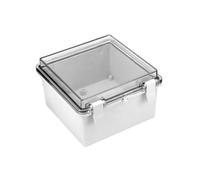 QWORK® Outdoor Junction Box, IP65 Waterproof, 150mm x 150mm x 90mm (External Dimensions), with Hinged Transparent Lid - PC/ABS Alloy Electrical Box