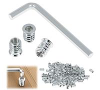 QWORK Pack of 100 M6 x 15 mm Screw Nuts for Wooden Furniture Cupboards