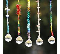 QWORK® Pack of 12 Crystal Suncatchers, K9 Crystal Suncatcher, Crystal Pendant Decoration, Window Decoration for Hanging, for Home, Garden