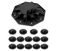 QWORK Pack of 15 Stilt Bearings Height Adjustable 30-60 mm for Patio Tiles, Suitable for Wood, WPC or Aluminium Patio Decking