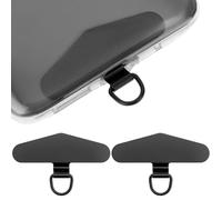 QWORK Pack of 2 Mobile Phone Chain Pads, Stainless Steel with 360° Rotating Ring, Scratch-Resistant Design, Supports Wired & Wireless Charging