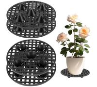QWORK® Pack of 4 Plastic Drainage Grids Plant Support Pot Mat Mesh 20cm