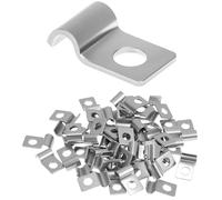 QWORK Pack of 50 Cable Brackets for Screwing for Cables Diameter 4-5 mm, Stainless Steel 304 Tube Brackets, Durable and Corrosion Resistant