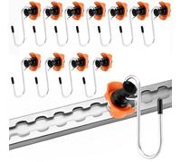 QWORK® Pack of 6 Hooks for Airline Rail, Airline Rail Fitting for Hanging Items up to 50 kg