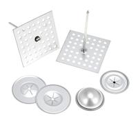 QWORK Perforated Insulation Pins 2-1/2 inch, 7/8 Inch Aluminum Insulation Hangers Cap,1.5 Inch Self Locking Washers, for Foam Wall Board, 50 Sets / 150 Pcs