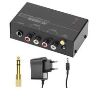 QWORK Phono Preamp Stereo Amplifier DC 12V with RCA & 6.35 Output