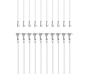 QWORK Picture Hanging Wire Kit, 2m × Φ1.5mm Stainless Steel with Wire Adjustable Hook and Rail Moulding Hook Hold Up to 40 KG (10 pcs)