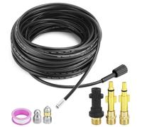 QWORK® pipe cleaning hose 30M 180bar, pipe cleaner, including adapter, suitable for K series pressure washers K2, K3, K4, K5, K6, K7