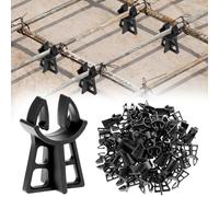 QWORK Plastic Snap Rebar Chairs, 100Pcs 1-3/16" Elevation for #3-#5 Rebar with Cross-Shaped Stability, Anti-Rust Polypropylene Construction