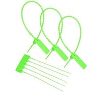 QWORK Plastic Tamper Seals, 200 Pack Tamper Self-Locking Security Zip Tie, Pull-Tite Security Tag for Fire Extinguishers and Fire Safety, 9-13/16" Long, Green, WD30454