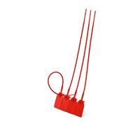 QWORK Plastic Tamper Seals, 200 Pack Tamper Self-Locking Security Zip Tie, Pull-Tite Security Tag for Fire Extinguishers and Fire Safety, 9-13/16'' Long, Red (WD30053)