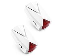 QWORK Power Failure Alarm, 2 Pack, 118 db Loud Siren with LED Light, 110V to 220V, Off/On Alert