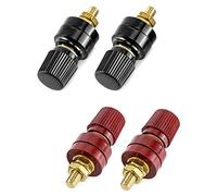 QWORK® Power Junction Post Connector Terminal Kit, 4Pcs M6 Premium Remote Battery Power Terminal Stud Connector (Red & Black)