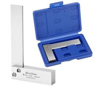 QWORK® Precision Machinist Square 80x50mm (3.2x2 inch) - Engineers Square Try Square 90 Degree, Hardened Steel
