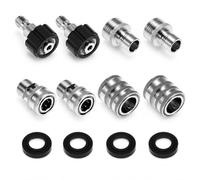QWORK Pressure Washer Quick Connect Kit, 8-Piece Stainless Steel Adapter Set, M22 14mm Swivel to 3/8 Inch Quick Disconnect and 3/4 Inch Hose Fittings for Car Wash, Patio & Deck Cleaning