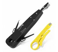 QWORK® Professional Ethernet Punch Down Tool Kit for RJ45 Cat5/Cat6/Cat7, Includes Wire Stripper