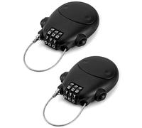 QWORK Retractable Cable Lock, 2 Pack Security Password Lock Steel Cable Luggage Locks…
