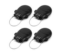 QWORK Retractable Cable Lock, 4 Pack Security Password Lock Steel Cable Luggage Locks,(WD30789)