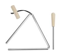 QWORK Rhythm Steel Triangles - 6 Inch Hand Percussion Instrument with Strikers for Classroom & Band Performance