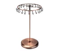 QWORK® Rotatable Metal Jewelry Stand with 23 Hooks - Detachable Jewelry Holder for Necklaces, Bracelets, Earrings, and Rings (Approx. 34.8 x 20.5 cm)