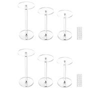 QWORK Round Acrylic Display Stand, 2 Sets Premium Clear Round Riser Stands