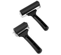 QWORK® Rubber Rollers, Glue Roller, Pressing Roller for Linocut, Stamping, Printing, Wallpaper and Arts & Crafts, Black, 2.36+3.93 Inch/6cm+10cm