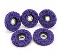 QWORK Rust Remover Wheel Stripping Discs 4-1/2" x 7/8", 5 Pack Poly Strip Wheel for Rust Paint Removal, Abrasive Angle Grinding Wheels for Metal, Stone, Wood (Purple)