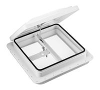 QWORK RV Roof Vent 14 x 14 Manual Trailer Vent Replacement, Leak-Resistant Frame Translucent Lid Fits 1-1/4 to 2-1/4 Inch Roof Openings