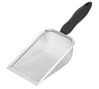 QWORK® Sand sieve made of stainless steel, 2 x 2 mm mesh, metal shovel for hamsters, sand, bird sand, reptile droppings