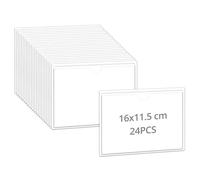 QWORK® Set of 24 transparent sleeves, self-adhesive DIN A6, transparent document sleeves, label holder with top opening, waterproof and robust