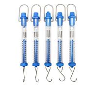 QWORK® Set of 5 Spring Scale, Transparent Spring Balance Hanging Tube Spring Scale Set,1N, 5N, 10N, 20N, 30N