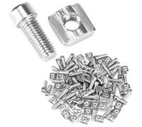 QWORK® Set of 50 T-Slot Nuts M8, Series 3030 M8 Slot Blocks Set, M8 Nut Slider Kit with Thread