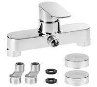 QWORK® Shower Mixer Bar,G1/2" Outlet Valve,Chrome Wall Mounted Shower Mixer Tap,Ceramic Cartridge,for Cold and Hot Water