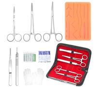 QWORK® Silicon Suture Practice Kit, Reusable Suturing Pad with Carryall Case, for Medical Trainees Practice