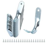 QWORK Silver Iron Tool Hooks - 20 Pack, Rust Resistant, Wall Mount, Ideal for Shed, Garage, Workshop