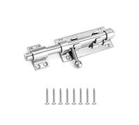 QWORK Sliding Bolt Gate Latch, 6.3" Heavy Duty 304 Stainless Steel Safety Barrel Bolt Door Latches with Padlock Hole and 8 Mounting Screws for Doors, Cabinets, Refrigerators